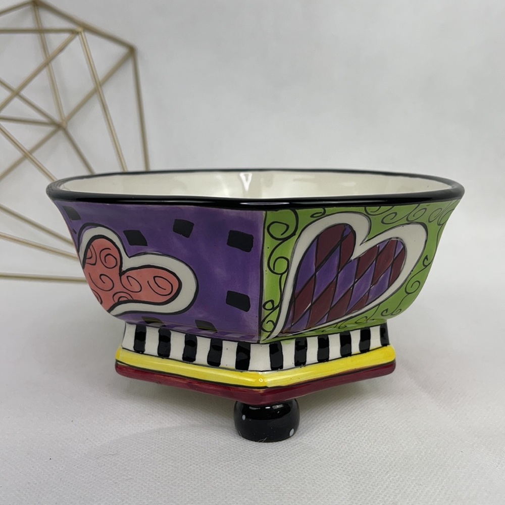 Hand Painted Multi Colored Heart Dish